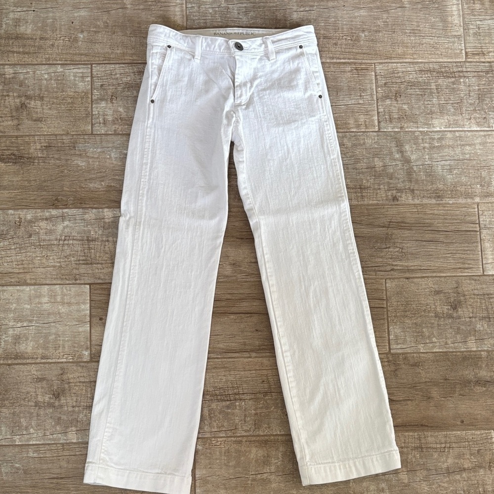 Banana Republic White Straight Leg Jeans